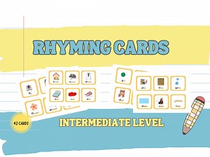 Rhyming Picture Cards | Speech Therapy, ESL & Early Learning Printable | Phonics Activity for Kids - Etsy
