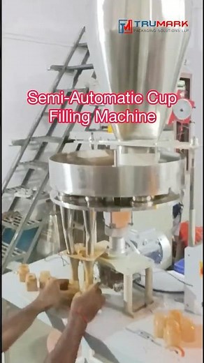 Semi-Automatic Cup Filling Machine For Granule & Free Flow Powder