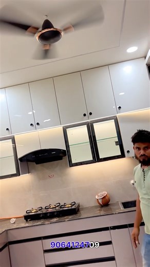 Latest modular kitchen, Design #carpenter #interior #woodenalmari ￼