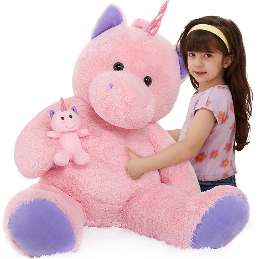 MorisMos Giant Unicorn Stuffed Animal with Baby Pony Plush Toy
