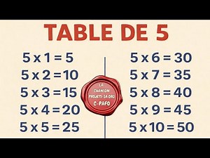 LA TABLE DE MULTIPLICATION PAR 5 (Chanson pour apprendre en s’amusant)