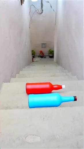 Red VS Blue Breaking glass bottle Crush...