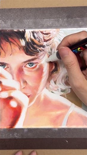 [Shorts] Drawing Light-Flooded Hair l Oil Pastels