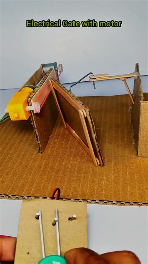 Electric Gate system with motor #project #science #schoolproject #shorts