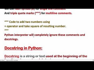 Python Comment Vs Docstring | __doc__ attribute | TechGeekyArti