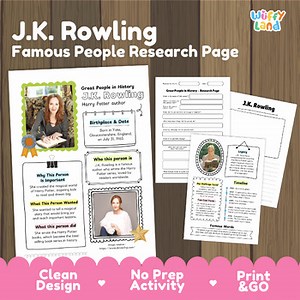J.K. Rowling Research Project | Famous Authors Biography | Women's History Month