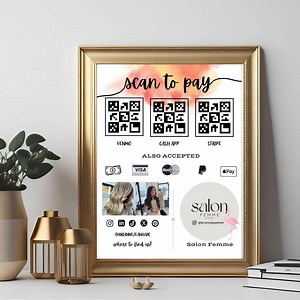 Scan to Pay Sign QR Code Scan to Pay Template Editable Canva Printable Template Business Payment Method Sign Payment Sign Payment Options - Etsy