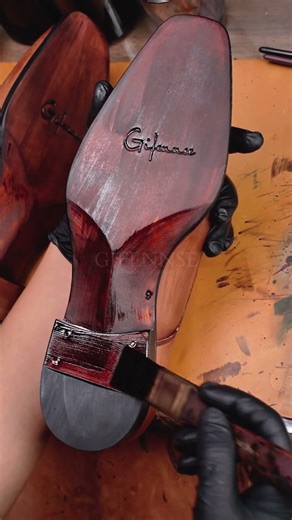 Gifennse Brown Derby Coloring Process | Handmade Leather Magic Z #derby #shoes #handmade