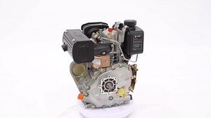 5HP 4 Stroke Diesel Engine, 247CC Diesel Motor 3600RPM Air Cooling Recoil Heavy Duty Single Cylinder Small Diesel Engine for Tillers Generators Vehicles (4 Stroke 5HP)