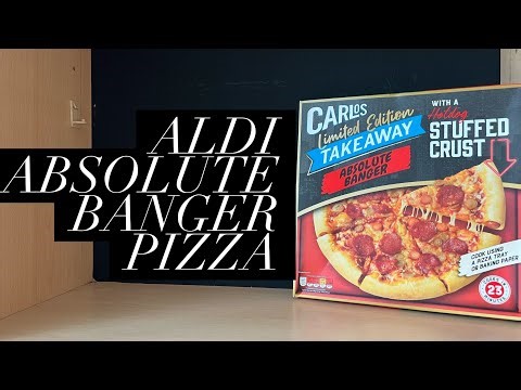 Aldi Absolute Banger Pizza Review , Aldi Hot Dog Stuffed Crust Pizza Review