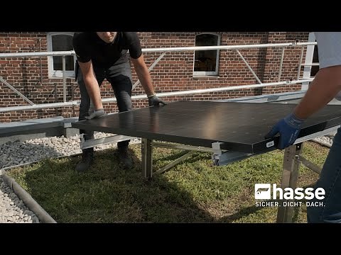 Schnellaufbau-Photovoltaiksystem für Gründächer – Verarbeitungsvideo – Hasse Gründach-Solar-System