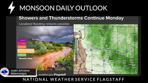 10K views · 150 reactions | The Monsoon Outlook for Monday has arrived. | US National Weather Service Flagstaff Arizona | Facebook