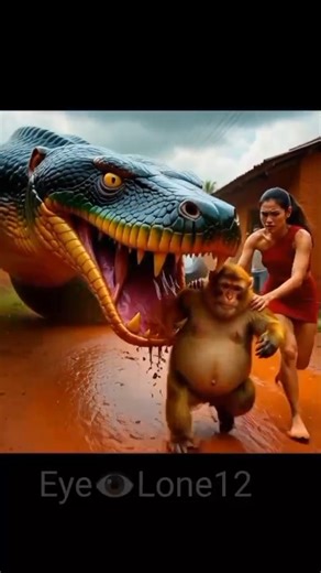 Did this snake eat the monkey? | Watch till the end to find out.🐍 #shorts #shortsviral #shortsfeed #viral This video depicts an intense wildlife encounter showing how natural predator prey behavior unfolds in moments of danger. The monkey’s struggle against the anaconda highlights raw survival instincts while the woman’s attempt to rescue the animal represents human empathy and intervention. Scenes like this help viewers understand the importance of respecting wildlife and the risks involved wh
