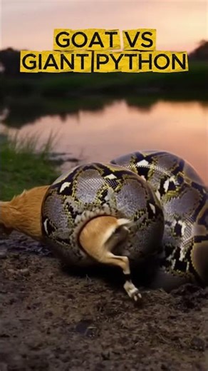 GOAT VS GIANT PYTHON #giantpython #animalrescue #animals