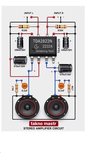 Powerful TDA2822N Stereo Amplifier Circuit | Easy DIY Mini Audio Amplifier#TDA2822N ##DIYAudio