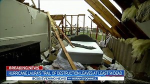 2.2K views · 63 reactions | The death toll from Hurricane Laura more than doubled Friday to at least 14 across the Gulf Coast. Hundreds of thousands are still without power or water, and those services could be down for weeks or longer in the hardest hit areas. https://cbsn.ws/2QzGYRQ | CBS Evening News | Facebook