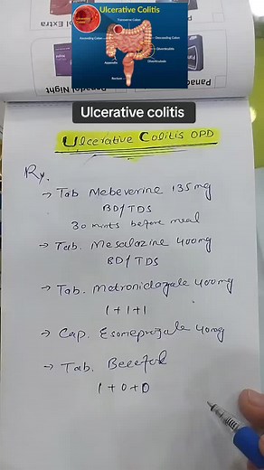 Ulcerative colitis (UC) is a chronic inflammatory bowel disease (IBD) that affects the large intestine (colon). It causes: 1. Inflammation 2. Ulcers 3. Bleeding 4. Diarrhea 5. Abdominal pain Symptoms: 1. Bloody stools 2. Frequent bowel movements 3. Urgency to have a bowel movement 4. Abdominal cramps 5. Fatigue 6. Weight loss 7. Loss of appetite Causes and risk factors: 1. Genetics 2. Abnormal immune response 3. Environmental factors 4. Family history Complications: 1. Increased risk of colon ca