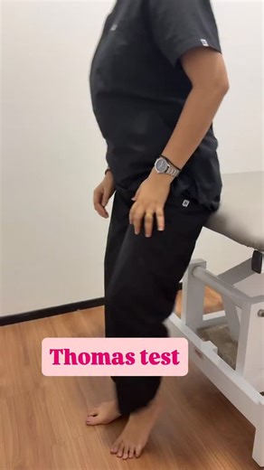 Ivory Physiotherapy | Pilates l Rehab l Fitness | on Instagram: "🧠 Thomas Test Explained This test helps assess hip flexor and quadriceps tightness. A positive test may contribute to anterior pelvic tilt, low back pain, and restricted hip movement. Early detection = better movement 🔁 #PhysioEducation #ThomasTest #HipFlexorTightness #ClinicalPhysio #MovementHealth RehabCare"
