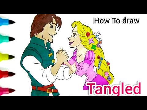 How To Draw Rapunzel and Flynn Rider | Disney Princess Rapunzel Colouring