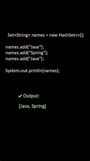 HashSet Interview Question 🔥 Removes Duplicates Automatically? #java #coding