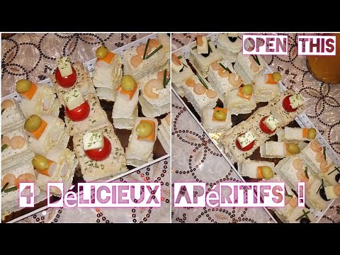 4 délicieux canapés pour l’apéritif facile et rapide /4 مملحات لذيذه وأسهل في تحضيرها