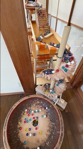 Marble Run (Marble Run Course with Wooden Spiral Staircase, 10-Step Staircase, and Large Funnel) #14