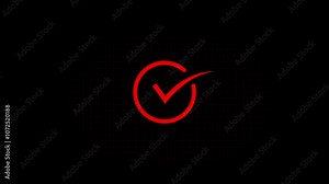 Check mark icon animation. Simple Check mark icon, positive tick symbol of approved, success, confirm, correct concept