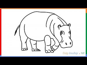 How to draw a hippo step by step for beginners