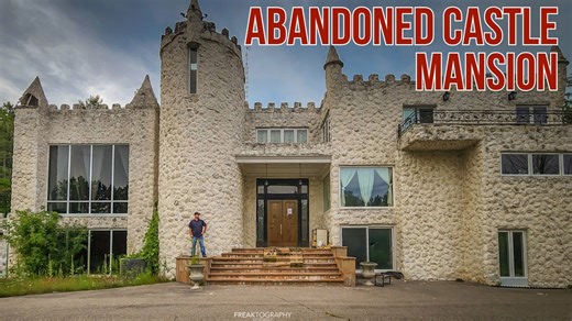 Abandoned castle mansion once a multi-million dollar estate now in decay