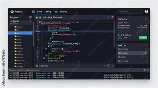 programmer debugging code in dark themed ide with syntax highlighting and breakpoints