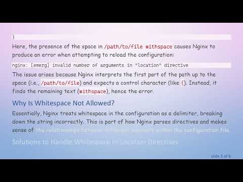Solving Nginx Configuration Errors: Handling Whitespace in Location Directives