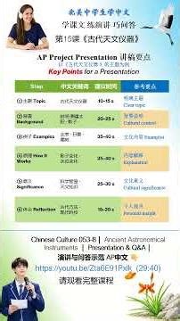 Chinese Culture 053-8B｜Ancient Astronomical Instruments Presentation｜天文仪器演讲表格分析｜AP Chinese｜表达结构归纳