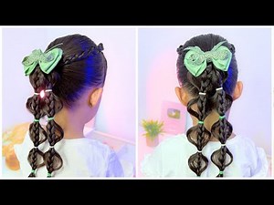 PENTEADO INFANTIL FÁCIL com ELÁSTICOS 😍 penteado para menina | rabo de cavalo com tranças
