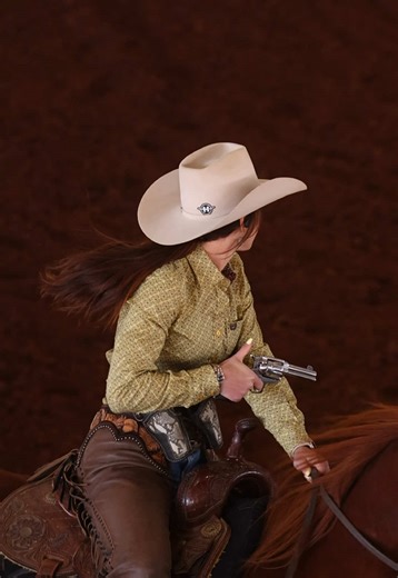 lots of pets for Nova after this 9.4 second run 🌟🌻🌙 . . . video @Tayler Bicandi @Cowboy Mounted Shooting Assoc #westernlifestyle #cowgirlfashion #westernstyle #cowgirlstyle #mountedshooting