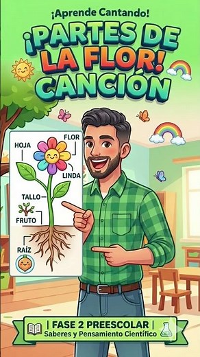 ​🚀 Aprende las PARTES DE LA FLOR Cantando! 🌸 Divertida Canción para NIÑOS de Preescolar