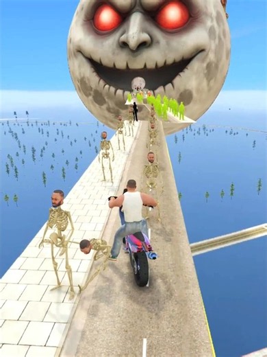 Franklin Go Inside Scary Moon And ☠️ | INDIAN BIKE DRIVING 3D | #shorts #maxer