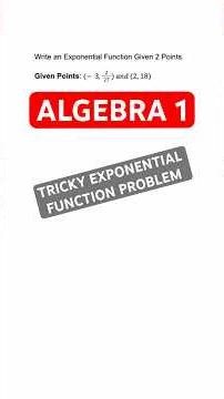 how to write an exponential function given 2 points #maths #algebra #exponential #stem #study