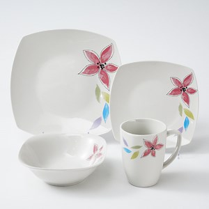 [Hot Item] 16PCS Square Dinner Set Ceramics Porcelainware Tableware