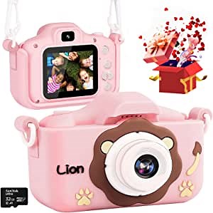 Kids Camera for Children, Kids Digital Camera Toys 8X Zoom Toddler Kids Toy Camera for 2 3 4 5 6 7 8 9 Year Old Boys and Girls, Toddler Gifts Kids Camera Toys Pink