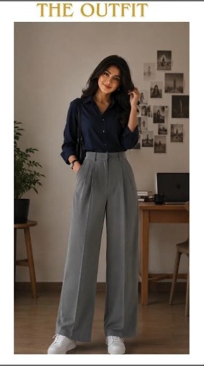 ✨ Rich Girl Office Look 💙🩶 | Classy Outfit Ideas That Look Expensive 😍#OutfitIdeas #RichGirlStyle