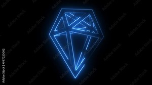 glowing Neon globe icon glowing animation black background. and Animated neon globe symbol animation .