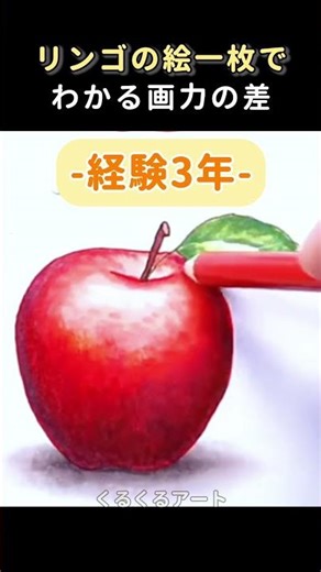 リンゴの絵一枚でわかる画力の差 #お絵描き #絵