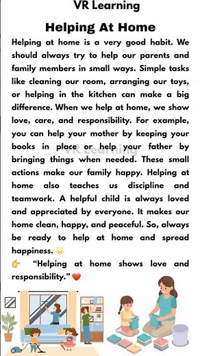 Help Your Parents ❤️ | Moral Values for Kids | English Paragraph for kids ||