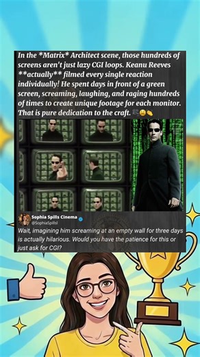Keanu Reeves Did This 100 Times For One Shot 📺#thematrix #keanureeves #acting #dedication #filmfacts