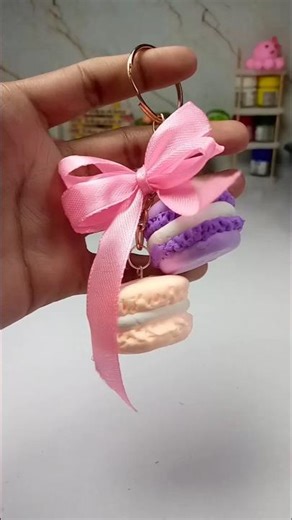 DIY Macaron Keychain 😱 | So Cute It Looks Real #diy #shorts #trending #youtubeshorts