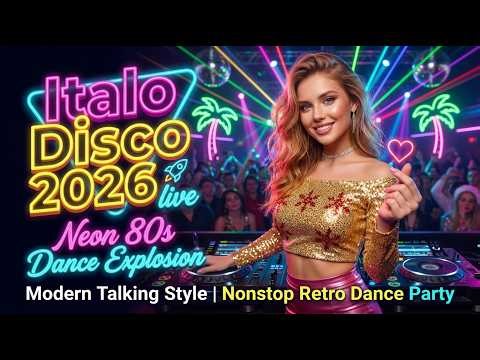 Italo Disco 2026 🚀 Neon 80s Dance Explosion | Nonstop Euro Disco Mix 🔥 Best Retro Party Live