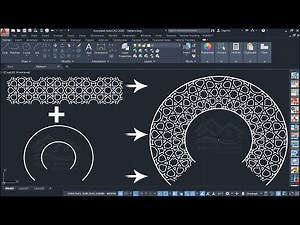 توزيع الرسومات و الزخارف على المناطق المنحنية و الدائرية بضغطتين (دورة تعليم YQArch) على AutoCAD