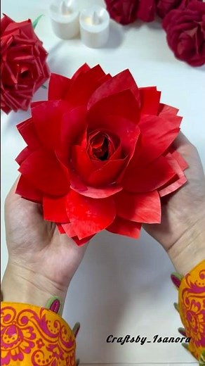 Paper Lotus I Paper Rose I Flower making with paper #diy #craft #shorts