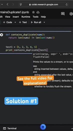 Top Python Interview Questions: Leetcode 217, Contains Duplicate | Solution #1