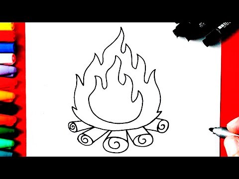 Como DESENHAR uma FOGUEIRA MUITO FÁCIL - DESENHOS FESTA JUNINA - arraiá junino
